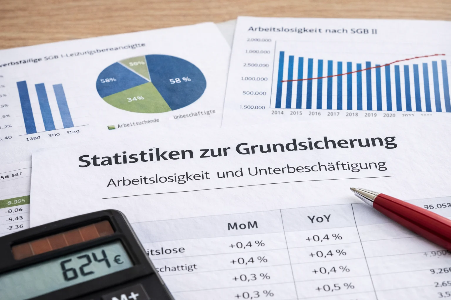 Statistiken zur Grundsicherung, Arbeitssuche, Arbeitslosigkeit und Unterbeschäftigung Diagramme und Zeitreihen zur Grundsicherung nach SGB II, Arbeitslosigkeit und Unterbeschäftigung auf einem Statistikbericht