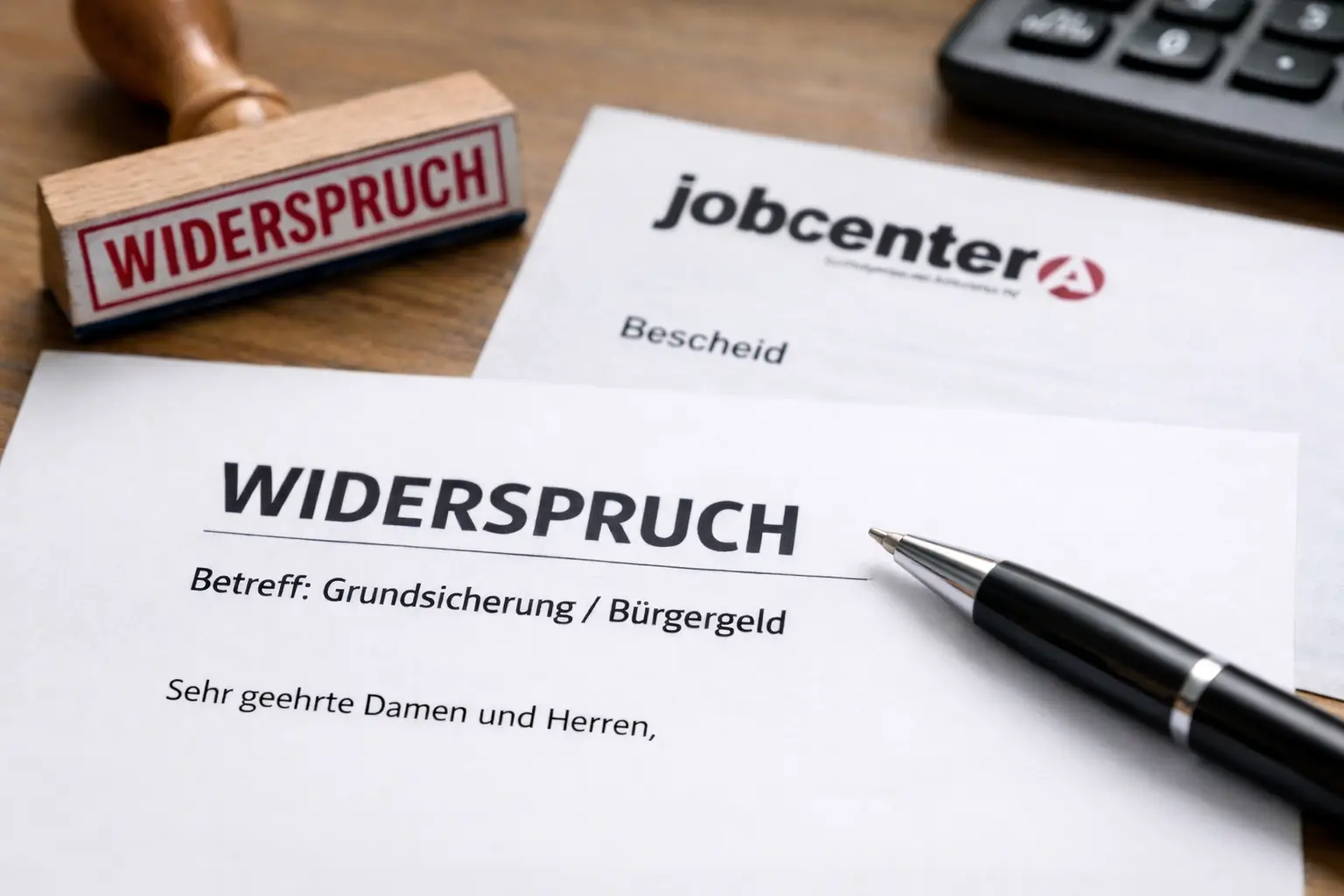 Widerspruchsschreiben gegen Jobcenter-Bescheid zu Grundsicherung oder Bürgergeld